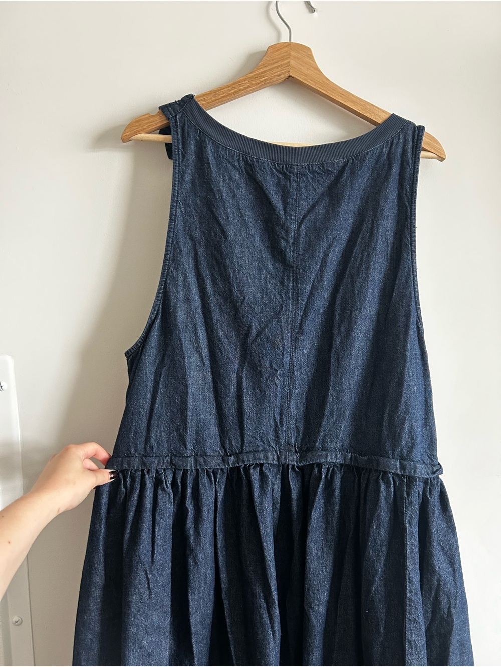 Free People Soraya Denim Midi Dress Medium M  Oversized Slouchy Jean Dress - Picture 3 of 6